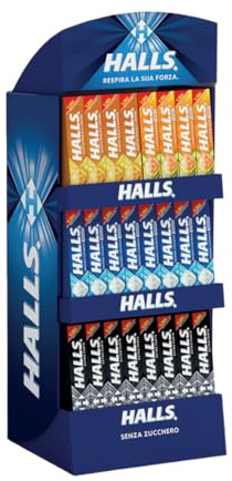Caramelle Halls Espositore Misto Extra Strong, Original, Miele e Limone da 144 Pz Expo da Banco