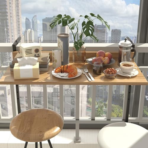 Onxyrbyte Balkon HäNgetisch HöHenverstellbarer Klapptisch,Klappbar Balkon Beistelltisch HäNgend,HäNgetisch Balkon Terrasse,Platz Sparen,Geeignet FüR Kleine AußEnbereiche