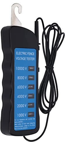 Vibrivio Elektrozaunprüfgerät 10000V, Tragbarer Weidezaun Spannungsprüfer mit 6 LED Anzeigen, Wasserdichtes Zaun Messgerät für Landwirtschaft, Viehzucht und Garten (1000-10000V)