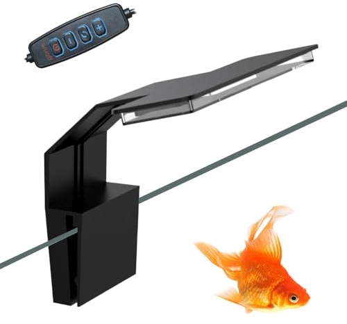 Lampe D'aquarium a Pince,Eclairage LED a Spectre Complet pour Plantes Aquatiques,avec 4 Couleurs et Intensité Variable,pour Aquariums Jusqu'à 0,7 Cm D'épaisseur