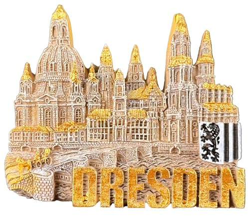Dresden Deutschland Kühlschrankmagnet Reise Souvenir Harz Barock Architektur Skyline Stil Heimdekoration Klassisches Wahrzeichen Handwerk