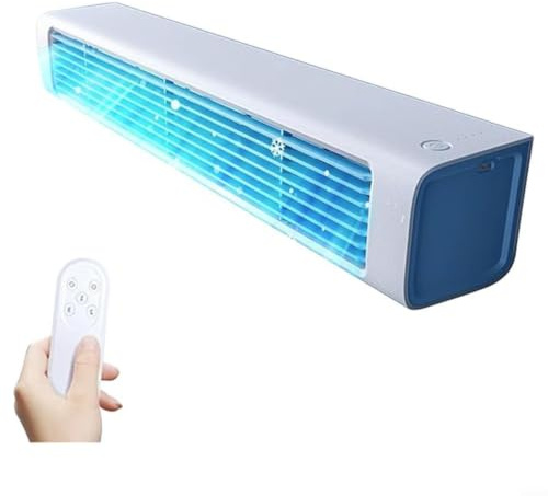 Advokingtap Unidad de aire acondicionado de carga inalámbrica montada en la pared con control remoto, unidad de aire acondicionado portátil para cocina y dormitorio sin perforación, ventilador de