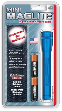 Maglite Mini AA-Holster-Taschenlampe, Blisterpack, Blau
