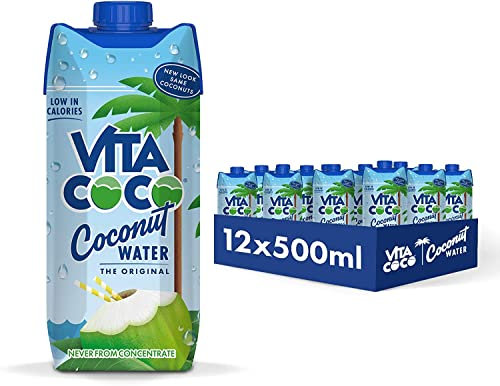 Vita Coco Original Coconut Water Multipack 500 ml x 12, Packed With Electrolytes, Gluten Free, Full Of Vitamin C, Good Source Of Potassium, Low-Calorie Electrolyte Drink, Thirst Quenching Refreshment