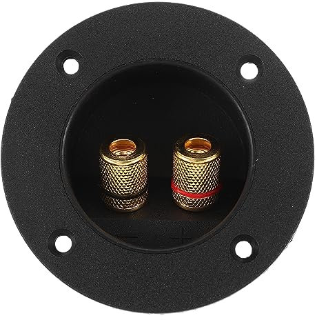 Tinksky DIY 2-Wege Lautsprecher Box Terminal Binding Post rund Schraube Cup Anschluss Subwoofer-Stecker (schwarz)