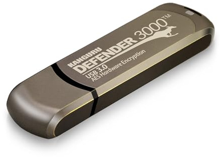 Kanguru Defender 3000 – 64 GB Hardware Encrypted Flash Drive - FIPS 140-2 Level 3 Certified - SuperSpeed USB 3.0 – Water Resistant