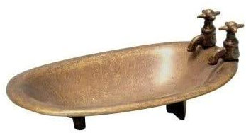 Porte-savon en laiton bruni en forme de baignoire