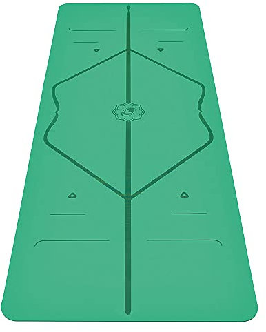 Liforme Travel Yogamatte - Die Umweltfreundlichste, rutschfeste Yogamatte der Welt Mit Dem Originalen Einzigartigen Ausrichtungsmarkierungssystem - Biologisch Abbaubare Matte Aus Naturkautschuk Grün
