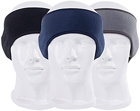 Fleece Ear Warmers, 3 Pieces Winter Running Headband Ear Warmers for Women Men, Thermal Ear Muffs Neck Warmer for Outdoor Sports, Running, Hiking, Cycling, Skiing, Daily Wearing