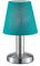 meineWunschleuchte Tischlampe Silber matt mit Stoffschirm Türkis - Touch dimmbar, 24cm klein