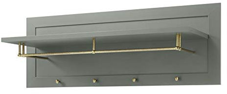 Beauty.Scouts Garderobenpaneel Monde Holzdekor grün 109x40x20cm Board Wandboard Paneel Garderobe Flurgarderobe Kleiderhaken Hutablage Vintage Landhaus modern