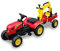 Pekecars Tractor a Pedales para niños con Remolque y retroexcavadora. Tractor para montarse Infantil. Rastrillo y Pala