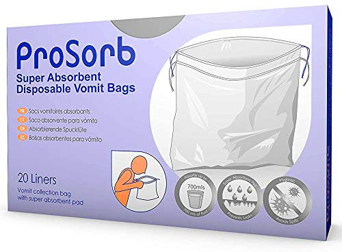 Prosorb Super Absorbent Disposable Sick/Vomit Bags Pack of 20