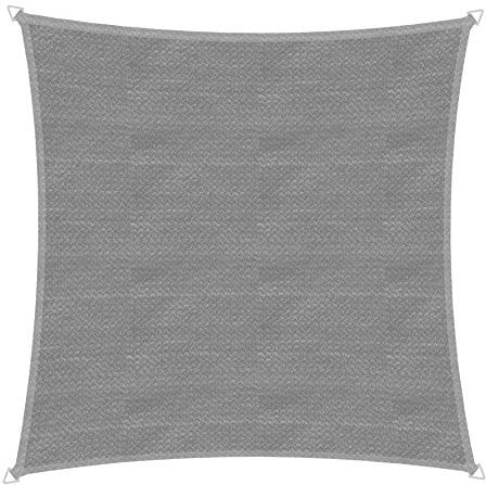 Windhager Sonnensegel Capri Quadrat 4 x 4 m (gleichschenkelig), Sonnenschutz für Garten & Terrasse, UV- und witterungsbeständig, grau