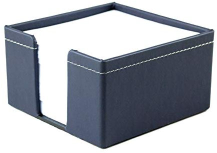 DELMON VARONE - Boîte à notes en cuir de pomme - Boîte à rangement recyclé avec 500 feuilles de papier - Bloc-notes pour le bureau et les bureaux - Paper Box pour noter les pensées et les idées