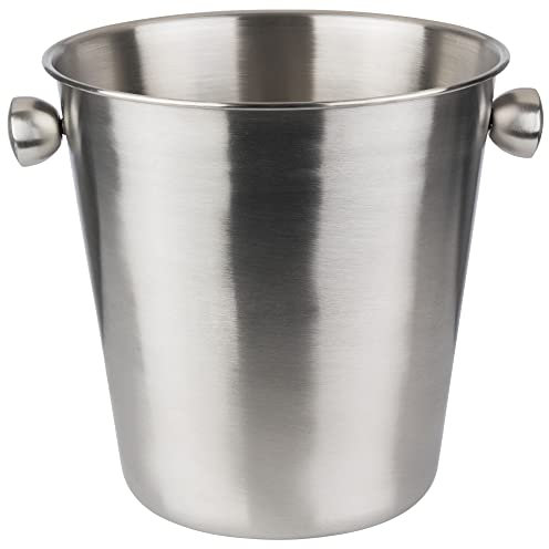 Buddy´s Bar Refroidisseur à vin/champagne, refroidisseur de bouteille de qualité supérieure en acier inoxydable, mat à l'intérieur et mat à l'extérieur avec poignées à boutons massives, extra robuste