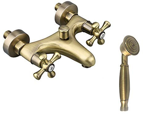 Vetrineinrete® Rubinetto per bagno miscelatore doppio comando lavabo bidet vasca doccia in ottone bronzo opaco (Vasca) D3
