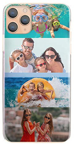 Personalised Phone Case For Apple IPhone 16, 15, 14, Pro, Max, Mini, Plus 13, 12, 11, X, XS, XR, SE, 8, 7, 6, Custom Photo Hard Cover, Personalize with Four Image Collage, Four Landscape Images