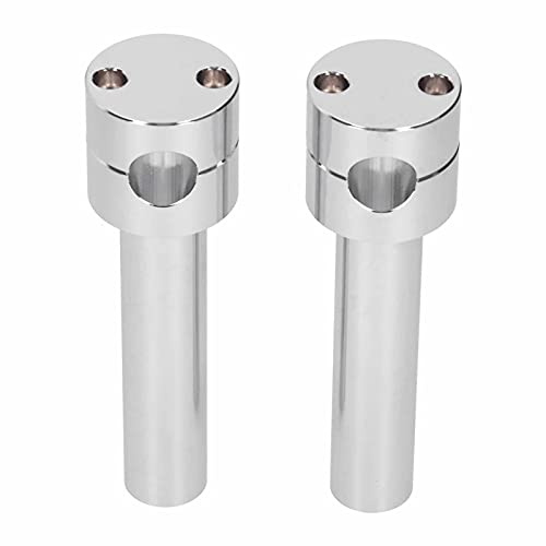 Aramox Motorradlenker Fat Bar Riser, 25 mm/1,0 in Lenker Hebestange Riser Halterung Klemme Adapter Kit Aluminiumlegierung Motorrad Modifikationszubehör (Chrom)