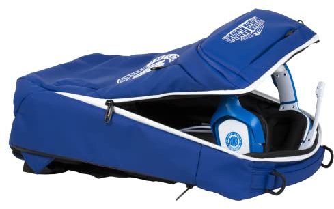 Konix My Hero Academia Schutz- und Transportrucksack für 17-Zoll-Laptop-Gaming-PC - 30 x 18 x 47 cm - Volumen 27 l - Blau und Weiß.