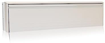 Xfort MailPlate Pro 12 Letterplate Matt Chrome, Premium Draught Proof Postal Letterbox, Telescopic Sleeved Letter Box For Wooden, Composite And uPVC Midrail Doors With 40-80mm Door Thickness.