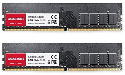 【DDR4 RAM】 GIGASTONE 16GB Kit(2x8GB) DDR4 3200MHz(2933MHz or 2666MHz) PC4-25600(PC4-23400/21300) CL22 1.2V UDIMM 288pin sin búfer sin ECC PC Desktop Only de Memoria Alto Rendimiento Actualización