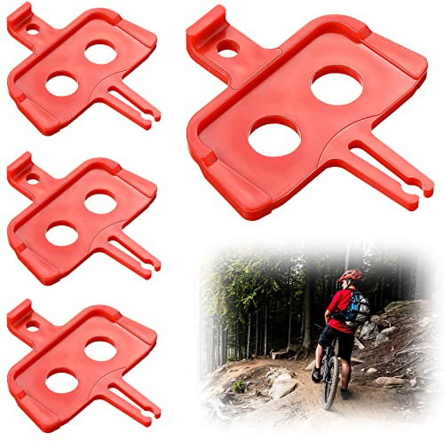 4 Pcs Bicycle Brake Spacer Disc Empty Pinch Hydraulic Disc Brakes Pads Spacer Plastic Mountain Bike Spacer Orange Recoil Pad Spacer Disc Cycling Repair Tools Compatible with Shimano MTB Road Bike
