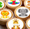 cakes 24 edible PRE CUT Jungle animals kids childrens party decorations Wafer Paper Cupcake Topper Cake, 4.2cm