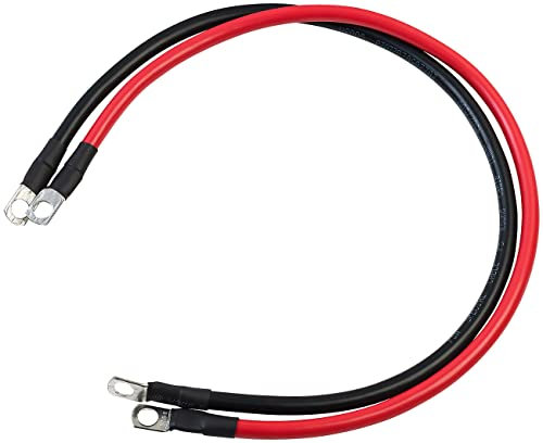 revolt Elektrokabel: 2er-Set Batteriekabel mit Ringösen, je 50 cm, 16 mm², rot/schwarz (Autobatteriekabel, Wechselrichterkabel, Batterieklemmen)