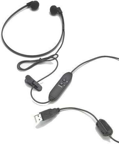 Dictation-Tools Dictanet Ohrhörer, Kopfhörer für Dictanet Spectra SP-USB, Integrierte Lautstärkeregelung, USB-Anschluss, 3 m Kabel