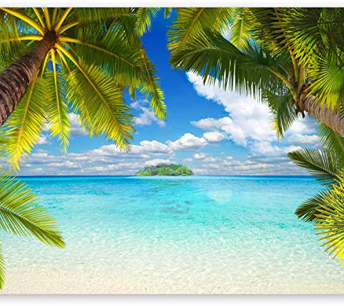 murando - Vlies Fototapete Tropische Insel 350x256cm - Foto Tapete Schlafzimmer Wohnzimmer Moderne Vliestapete XXL Wandtapete Motivtapeten 3d Effekt Wand Dekoration - Strand Meer Landschaft Palmen