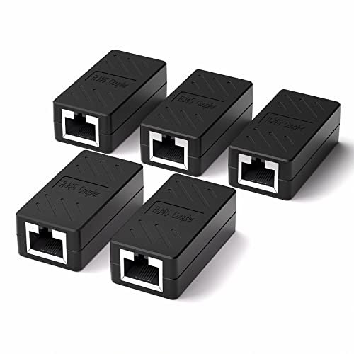 Y.D.F RJ45 Coupler Inline Coupler Cat 8 Cat 7 Cat 6 Cat 5e Cat 5 Ethernet Coupler Ethernet Extension Cable Ethernet Cable Extender for TV/Router/PC/Network Switch/Xbox/Playstation/Switch（5 Pack）
