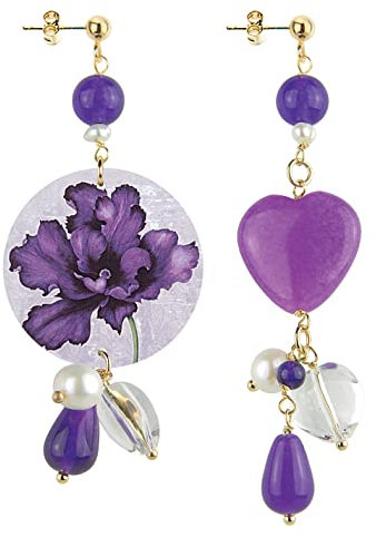 Orecchini Mix & Match Circle Piccolo Fiore Viola