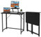 PIPIPOXER Petit Bureau d'Ordinateur Pliable, Bureau Pliant pour Étudier, Travailler, Chambre, Noir, 80x45x75cm, avec Support d'Écran, Cadre en Métal, Imperméable, Spacieux, Stable, Facile à Installer