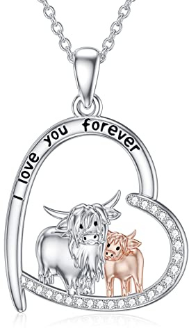 Flpruy Tier Kette 925 Sterling Silber, Süße Tiere Halskette Schmuck, Geburtstag Geschenke Damen Frau Mädchen Damen