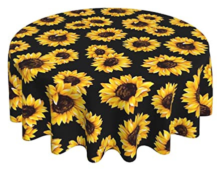 Wachstischdecke Sonnenblume Wetterfeste Gartentischdecke Glatt Wachstuch 152Cm Für Abendessen Camping Picknick