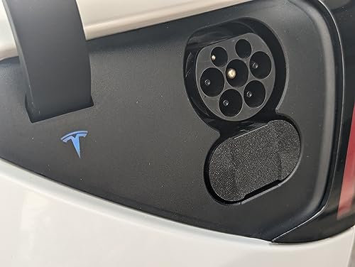 DC Schutzkappe Lade Anschluss Port Deckel für Tesla Model 3/X/Y/S Elektroauto (Schwarz)