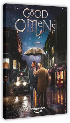 ZOLULA Filmposter Good Omens Staffel 2 2023, Leinwand-Poster, Wandkunst, Dekor, Bild, Gemälde für Wohnzimmer, Schlafzimmer, Dekoration, Rahmenstil, 50 x 75 cm