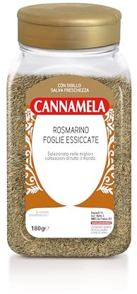 Cannamela - Linea Vasi PET, Rosmarino Foglie, Confezione da 180g. Ideale per arrosti, carni, pesce, focacce e patate