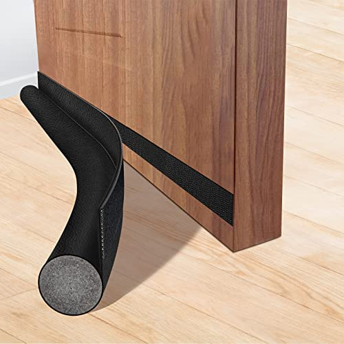 Fodlon Paraspifferi 96cm/38-Inch per Porta Blindata, Guarnizione Autoadesiva per Isolamento Acustico e Antivento su Porta Anteriori/Interne - Nero