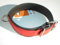MJH Halsband Berta verstellbar Beta Biothane rot auf schwarz 25mm breit & vernäht (35-41cm)