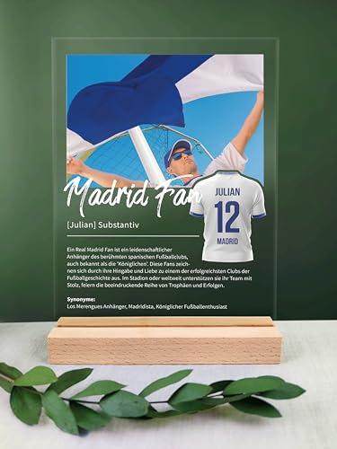 Madrid Geschenk personalisiert - Acryl Geschenk - Definition: Madrid Fan - Madrid Fanartikel, Madrid Fangeschenk, Madrid Geschenke, Geschenk für Madridfans