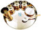 GRAINEX ENGINEER Stainless Steel Copper Hammered Finish Dinner Set of 1 Thali, 3 Bowl, 1 Water Glass, 1 Dessert Spoon, 1 Sweet Dish (Thali Diameter 13 inch) Set of 1