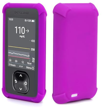 Dexcom-G7-Hülle-Silikon, Stoßfeste Dexcom G7 Receiver Hülle mit Airtag zum Schutz Ihres G7 Lesegerät Tasche Case Empfängers, Dexcom G7 Gerät Schutzhülle von YOUSHARES (Violett)