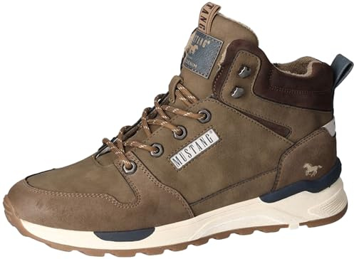 MUSTANG Herren Sneaker Stiefelette High Top Schnürbooty 4186-504, Größe:41 EU, Farbe:Braun
