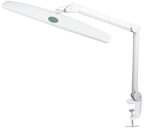 Neatfi Elite HD XL Lampe de travail, 3 modes d'éclairage réglables, 2260 lumens, 84 LED SMD, lampe de bureau super lumineuse, gradation non polaire (CCT avec Pince, Blanc, 58 CM)