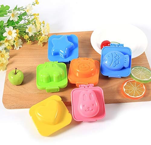 Yabound 6 Pcs Boiled Egg Mould - 3D Cartoon Boil Egg Mould - DIY Tools Accessories for Home, Kitchen, Schools, Nursery and Outdoor Camping