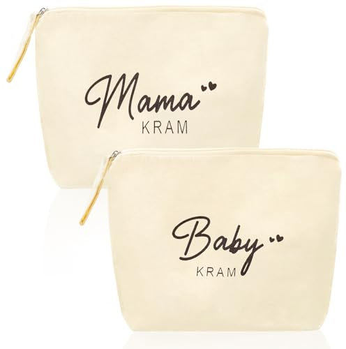 Lets Joy 2PCS Geschenke für Mama zur Geburt, Mama Kosmetiktasche Bag, Kosmetiktasche für Mama, Tragbare Reisetasche Kosmetiktasche Geschenk für Beste Mama der Ganzen Welt, Babyparty Geschenke