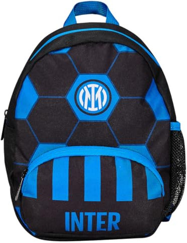 Seven Zaino Asilo Small, F.C. INTER Calcio, Nero Blu - Tasche Laterali Porta Borraccia, Tasca Frontale, Zainetto Asilo Bambino - Zaino Scuola Kid