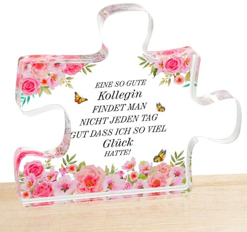 Grevosea 1 Stück Kollege Abschiedsgeschenk Abschieds Kollegen,Acryl Puzzleteil-Schild,Danke Kollegen Geschenke,Acryl-Ornamente Geschenke Kollegen Freundschafts Geschenke für Frauen Männer,Geburtstags